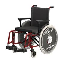 Cadeira de Rodas Agile Assento 44cm Vermelha Metal Jaguaribe Cadeira de Rodas Agile Assento 44cm Vermelha Metal Jaguaribe