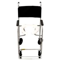 Cadeira de Rodas CDS Banho Modelo 201 Banho e Sanitário Adulto com Assento Anatômico Removível, Fixa, Freios Bilaterais, Pneus Maciços - Cds Cadeira