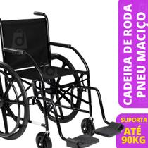 Cadeira de Rodas CDS Dobrável Modelo 101 Adulto com Braços Fixos, Pedais Fixos, Freios Bilaterais, Pneus Maciços