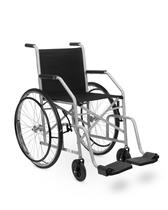 Cadeira de Rodas Cinza Pneus Maciços Aço Carbono até 85kg
