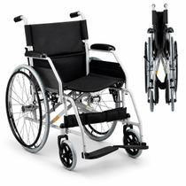 Cadeira de Rodas Dobravel em Aço Carbono D100 ate 100kg Resistente Confortavel Dellamed