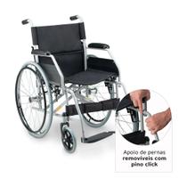 Cadeira De Rodas Dobrável Em Aço Encosto 44 Cm Suporta Até 100 Kg Pneu Maciço D100 Dellamed