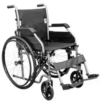 Cadeira de Rodas Dobrável Idoso Aço Carbono 125kg Assento 44cm