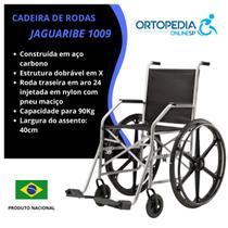 Cadeira de rodas dobrável pneu anti furo Jaguaribe até 90kg