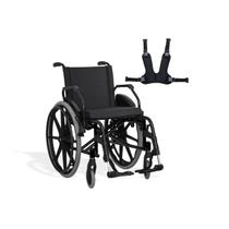 Cadeira de Rodas KE AÇO 48CM Preta C/Eixo Quick com Cinto de Segurança - Ortobras Cadeira de Rodas KE AÇO 48CM Preta C/Eixo Quick com Cinto de Segurança - Ortobras