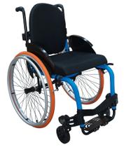 Cadeira de Rodas Monobloco M3 46cm Azul Glacial com Pneus Cinza Ortobras