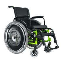 Cadeira de rodas Ortobras AVD alumínio - Largura assento 38cm - Verde oliva