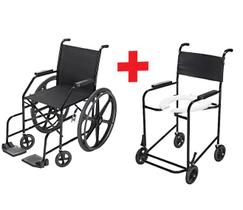 Cadeira De Rodas Pneu Antifuro e Cadeira De Banho Simples - Prolife