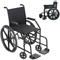 Cadeira de Rodas Simples Dobrável para Adulto Idoso 90kg Pneu Maciço Prolife