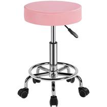 Cadeira de salão giratória ajustável Yaheetech Rolling Stool rosa