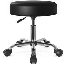 Cadeira de salão Rolling Stool SHA CERLIN Swivel Shop preta/prata