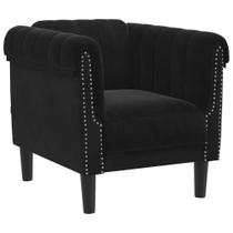 Cadeira de sofá VidaXL Accent Poltrona de veludo preto 80x77x74cm Cadeira de sofá VidaXL Accent Poltrona de veludo preto 80x77x74cm