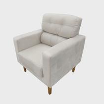 Cadeira Decor Luna Quarto Sala Sued Creme - Kimi Design