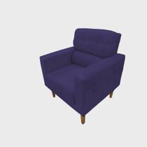 Cadeira Decor Lunna Luxo Sued Azul Escuro - Kimi Design