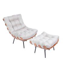 Cadeira Decorativa Costela com Puff - Estilo Clássico e Confortável Cadeira Decorativa Costela com Puff - Estilo Clássico e Confortável