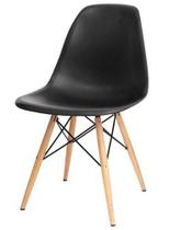 Cadeira Decorativa Eiffel Charles Eames F03 Preto com Pés de Madeira - Lyam Decor