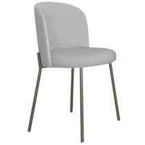 Cadeira Decorativa Elegance Base Titanium Linho Cinza - Montanaris Decor Cadeira Decorativa Elegance Base Titanium Linho Cinza - Montanaris Decor