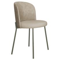 Cadeira Decorativa Elegance Base Titanium material sintético Bege - Montanaris Decor