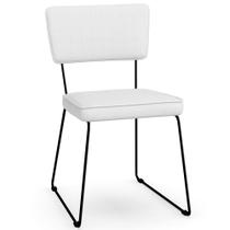 Cadeira Decorativa Estofada Para Sala De Jantar Allana L02 Facto Branco - Lyam Decor Cadeira Decorativa Estofada Para Sala De Jantar Allana L02 Facto Branco - Lyam Decor