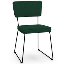 Cadeira Decorativa Estofada Para Sala De Jantar Allana L02 Suede Verde Musgo - Lyam Decor