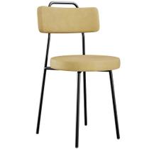 Cadeira Decorativa Estofada Para Sala De Jantar Barcelona L02 material sintético Casco Fendi - Lyam Decor