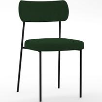 Cadeira Decorativa Estofada Para Sala De Jantar Melina L02 Suede Verde Musgo - Lyam Decor