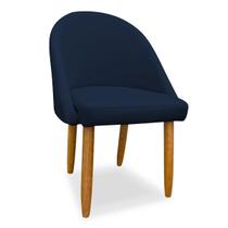Cadeira Decorativa Estofada Para Sala Recepção Cozinha Lua Star Veludo Azul Marinho Do Lar Móveis e Decoração