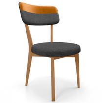 Cadeira Decorativa Estofada Sala Base Madeira Roy L02 material sintético Whisky Linho Cinza Escuro - Lyam Cadeira Decorativa Estofada Sala Base Madeira Roy L02 material sintético Whisky Linho Cinza Escuro - Lyam