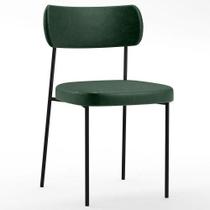 Cadeira Decorativa Estofada Sala de Jantar Mila Laminado Verde Musgo - FdECOR