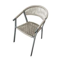 Cadeira Decorativa Joana em Corda Náutica e Base em Alumínio Cinza/areia - GUIMARAES STORE