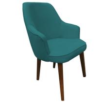 Cadeira Decorativa Lara Suede Azul Turquesa - Dominic Decor