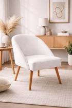Cadeira Decorativa Lua para Sala de Estar ou Recepção Tecido Suede Cor:Branco