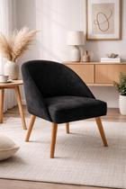 Cadeira Decorativa Lua para Sala de Estar ou Recepção Tecido Suede Cor:Branco
