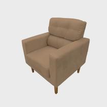 Cadeira Decorativa Lunna Sala Quarto Veludo Capuccino - Kimi Design