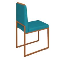 Cadeira Decorativa Mesa Janta Reforçada Bronze Azul Turquesa - Straso