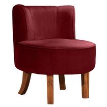 Cadeira Decorativa Oliva Via Encanto Veludo Bordô Cadeira Decorativa Oliva Via Encanto Veludo Bordô