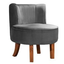 Cadeira Decorativa Oliva Via Encanto Veludo Cinza Claro