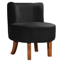 Cadeira Decorativa Oliva Via Encanto Veludo Preta Cadeira Decorativa Oliva Via Encanto Veludo Preta