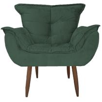 Cadeira Decorativa Opala Quarto Sala Suede Verde