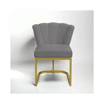 Cadeira Decorativa Pétala De Mesa de Jantar, Cadeira para Penteadeira Base Dourada Cadeira Decorativa Pétala De Mesa de Jantar, Cadeira para Penteadeira Base Dourada