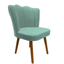 Cadeira Decorativa Pétala Reta Veludo Premium Pés Retrô - Bela Móveis