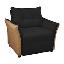 Cadeira Decorativa Poltrona Boston Para Sala Bouclé E material sintético