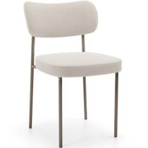 Cadeira Decorativa Sala De Jantar Melina Base Arena L02 Bouclê Cru - Lyam Decor Cadeira Decorativa Sala De Jantar Melina Base Arena L02 Bouclê Cru - Lyam Decor