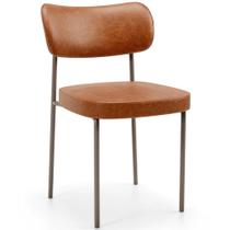 Cadeira Decorativa Sala De Jantar Melina Base Arena L02 material sintético Camel - Lyam Decor