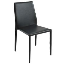 Cadeira Decorativa Sala e Cozinha Karma PVC Preto G56 - Gran Belo