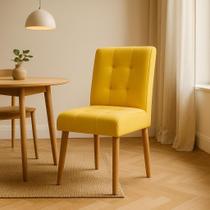 Cadeira Decorativa Sala Jantar Luna Suede Amarelo para Quarto Sala salão recepção . Cadeira Decorativa Sala Jantar Luna Suede Amarelo para Quarto Sala salão recepção .