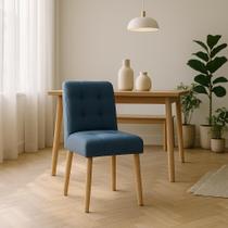 Cadeira Decorativa Sala Jantar Luna Suede Azul Marinho para Quarto Sala salão recepção . Cadeira Decorativa Sala Jantar Luna Suede Azul Marinho para Quarto Sala salão recepção .