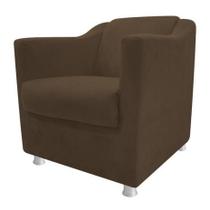 Cadeira Decorativa Tila Quarto Sued Tabaco - Kimi Design