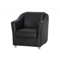 Cadeira Decorativa Tila Recepção Consultório material sintético Preto - Kimi Design