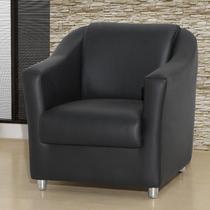 Cadeira Decorativa Tila Sala material sintético Preta - Kimi Design